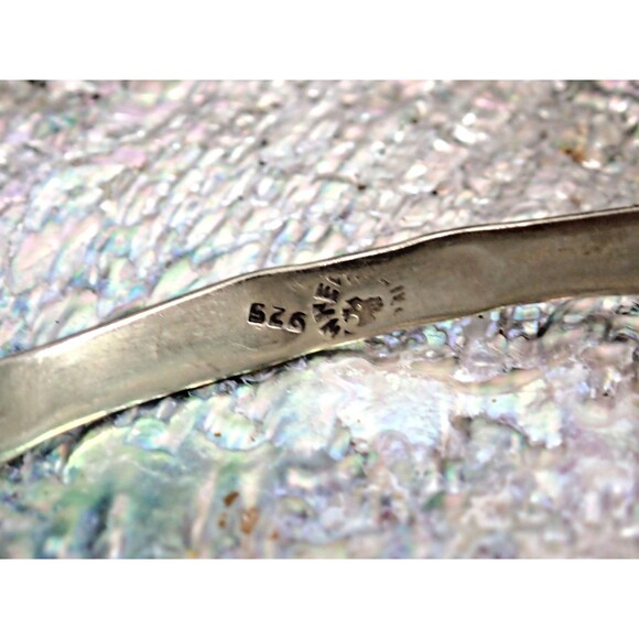 Sterling Silver Bangle Bracelet Signed Solid 925 Handmade Made in Mexico 3" dia - Picture 7 of 9